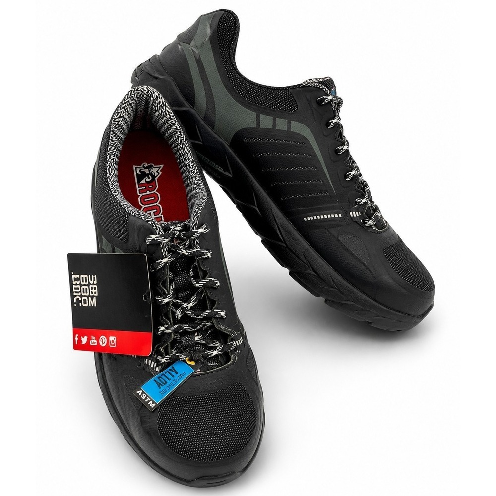 Rocky Work Shoes SD Alloy Toe Black Gray Mens US 9M Slip Resistant
